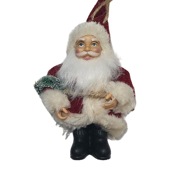 Old World Christmas Santa Claus Fur Coats Standing Ornament 5" Tall Plastic - Picture 1 of 11